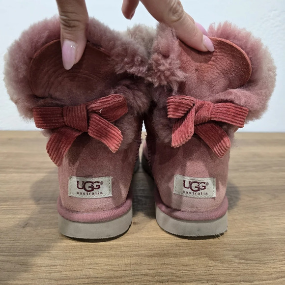 UGG mini Bailey bow corduroy boots dark red‎ - Picture 8 of 11